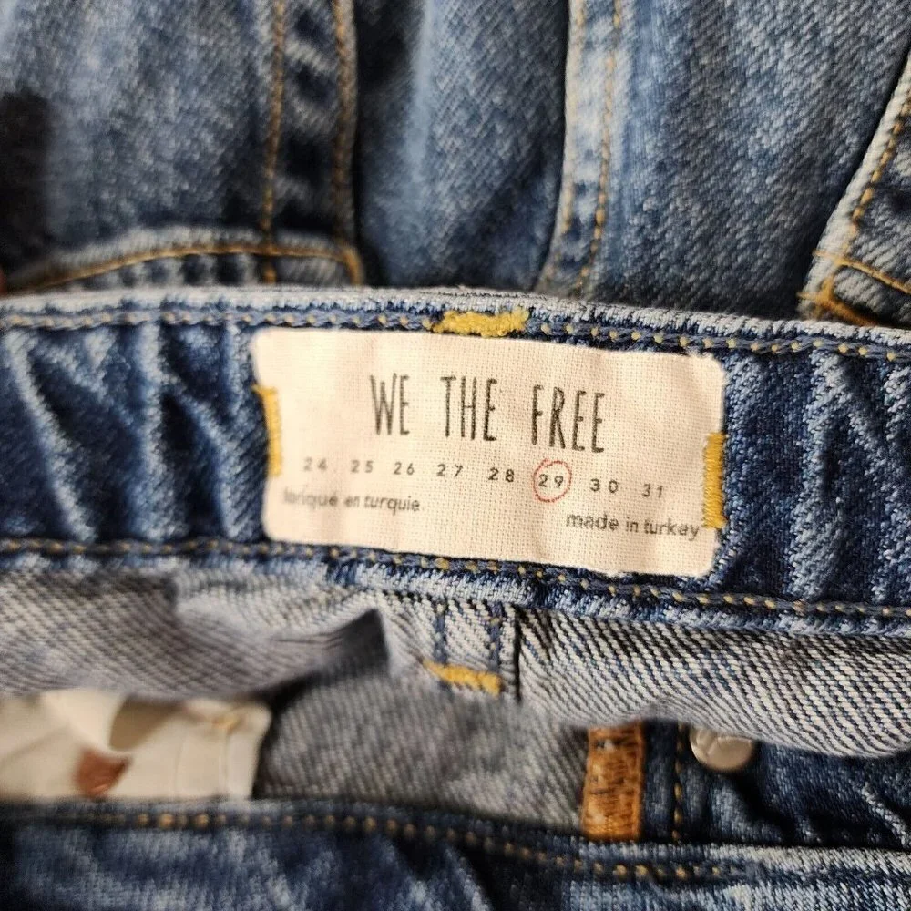We The Free OB826306‎ Dark Denim Button Fly A-Line Mini Skirt Women's Size 29